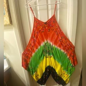 Multi colored Rayon sun dress worn 2 times! Size medium
